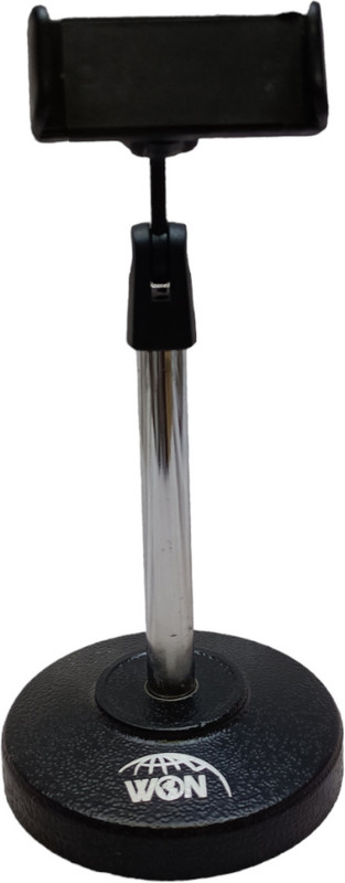 WON METAL MOBILE TABLE STAND 6 INCH HEIGHT WITH HEAVY METAL BASE Monopod(Black, Supports Up to 15000 g)