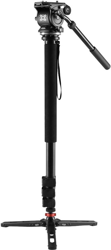 Xtreme Acoustics Professional Aluminium with Fluid Head Mount Gopro with 3 Adjustable Rubber Grip Monopod(Black, Supports Up to 5 g)
