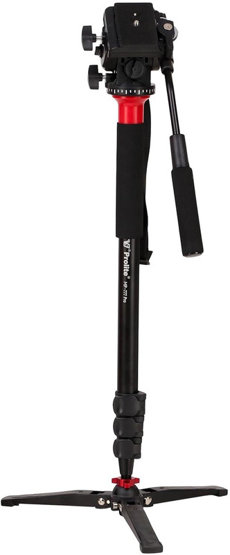 Prolite Monopod Kit 777 Pro VCT | Heavy-Duty Monopod, Fluid Panhead, Standing Legs | Monopod(Black, Supports Up to 15000 g)