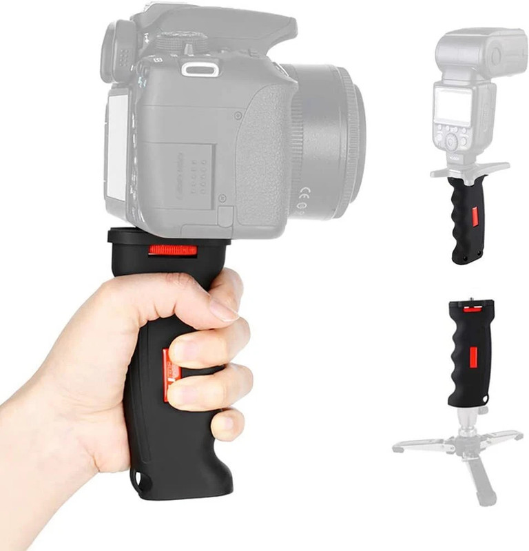Evissa Camera Holder, 1/4" Universal Camera Hand Grip Stabilizer Support Mount Monopod(Black, Supports Up to 800 g)