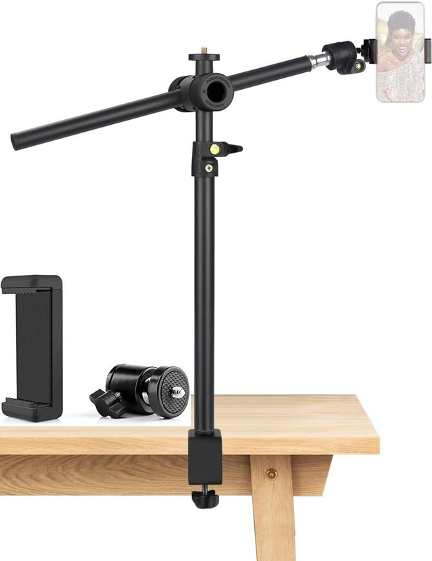 MILLETS Overhead Camera Mount Desk Stand, Camera Arm Desk Mount Monopod(Black, Overhead Camera Mount Desk Stand, Camera Arm Desk Mount, Supports Up to 800 g)