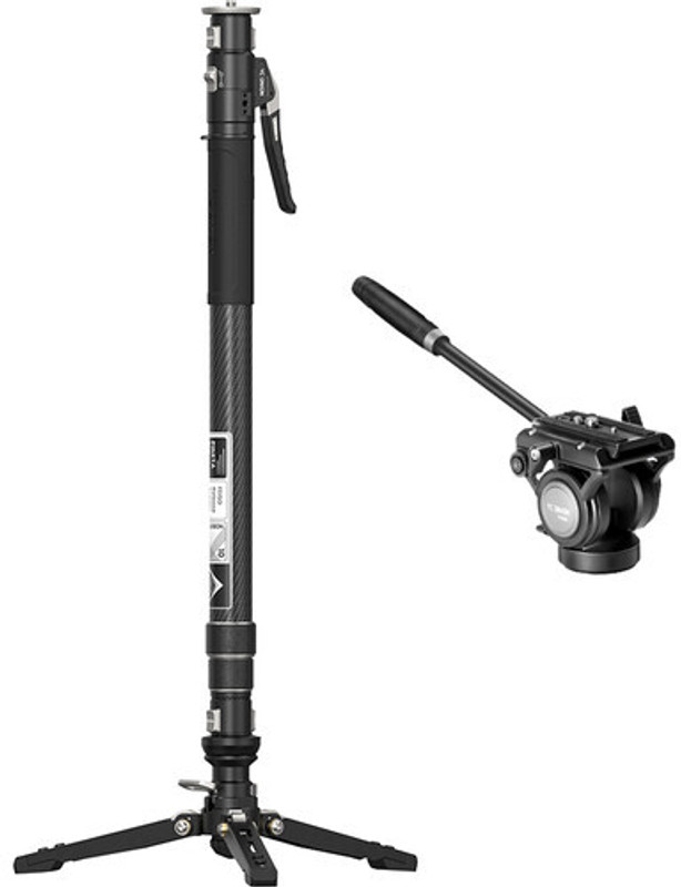 YC ONION Pineta Pro MQP16260S with FH60S Fluid Head Monopod(Black, Supports Up to 10000 g)
