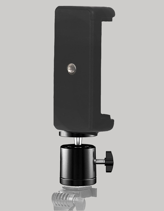Speeqo Metal Ball Head with Monoclip Mobile Holder Clip Bracket | Swivel Mount Tripod Ball Head, Tripod Bracket, Tripod Clamp, Tripod Kit, Monopod, Monopod Kit(Ball Head + Mono Clip, Supports Up to 1500 g)