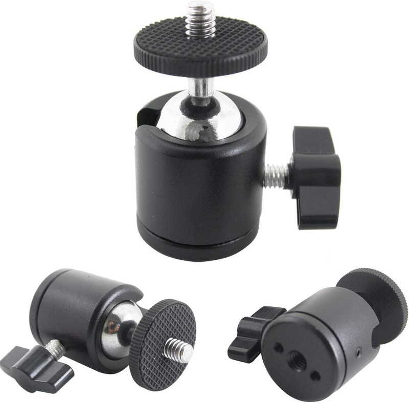 DRUMSTONE 1/4-Inch Tripod Mini Ball Head Tripod Ball Head(Black, Supports Up to 800 g)