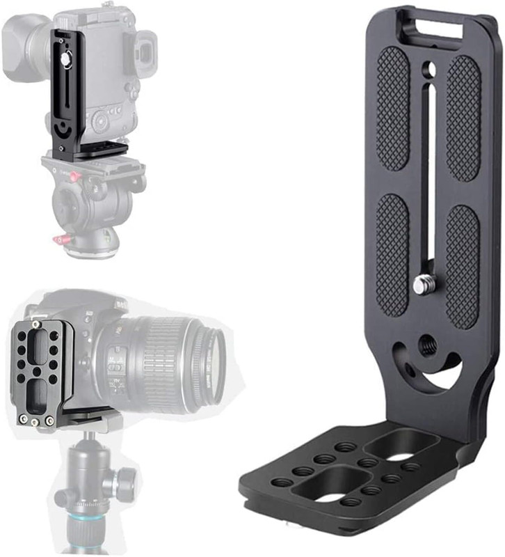 GiftMax L-Bracket Camera Stabilizer Dual Horizontal and Vertical Plate Tripod Ball Head(Black, Supports Up to 2000 g)