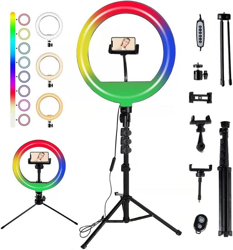 TRUETAG RGB INGLIGHT AND TRIPODS SET FOR MAKING VIDEOS Tripod Ball Head(Multicolor, Supports Up to 250 g)