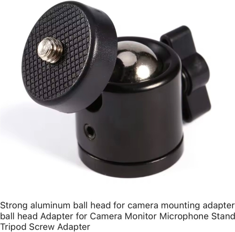 Aklin Boky Metal Heavy Duty Ball Head Tilt Pan 360 Rotation for Tripod Stand Mount Tripod Ball Head(Black, Supports Up to 700 g)