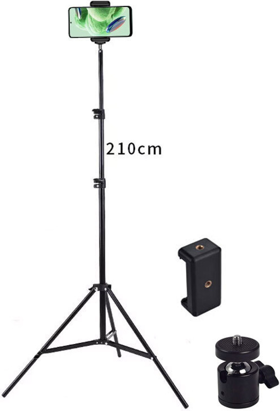 SHUDAUSHI Best Buy 7 Feet Studio Stand with Mobile Holder Ideal Outdoor & Indoor Shoots Tripod Ball Head, Tripod Kit(Black, Supports Up to 2000 g)