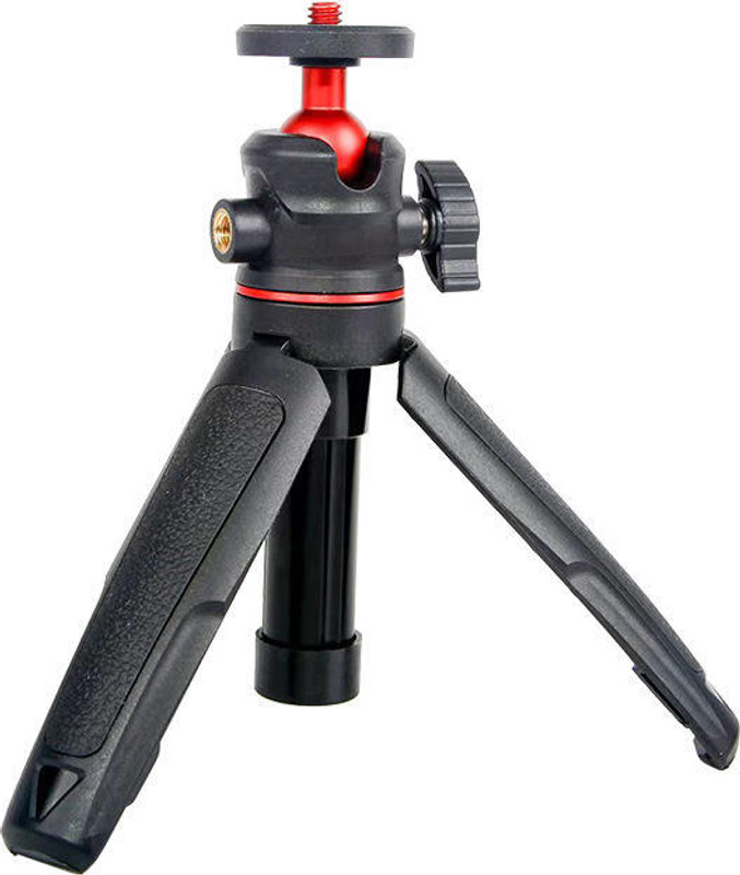 fotokina Y039 Portable Mini Desktop Extension Tripod | Compact Vlog Selfie Stick Tripod Ball Head(Black, Supports Up to 500 g)