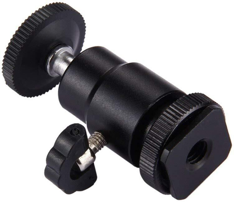 USPOT Aluminum Alloy Mini Ball Head Adapter Mount | 360° Adjustable Swivel Tripod Ball Head(Black, Supports Up to 700 g)