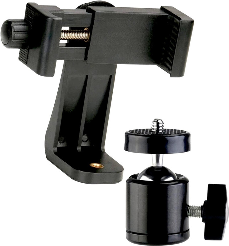 ZANNIX 360° Adjustable Ball Head with Mobile Holder | Compatible with Smartphones Tripod Ball Head, Tripod Clamp, Tripod Kit, Tripod Kit(Black, Supports Up to 1500 g)