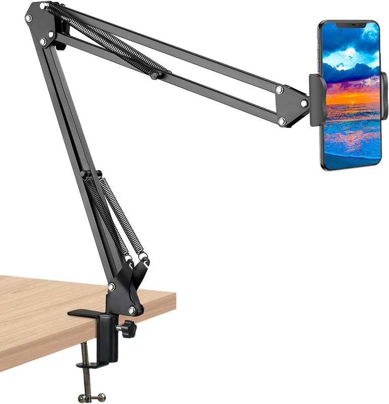 GPTRADE Stainless Steel 360° Table Tripod for Mobile Tripod, Tripod Ball Head(Black, Supports Up to 1500 g)