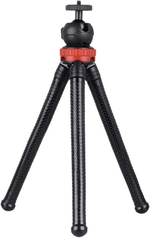 LISTRO Flexible Gorillapod Tripod with 360° Rotating Ball Head Tripod(Black/Red) Tripod Ball Head, Tripod Bracket, Tripod(Black, Red, Supports Up to 1500 g)