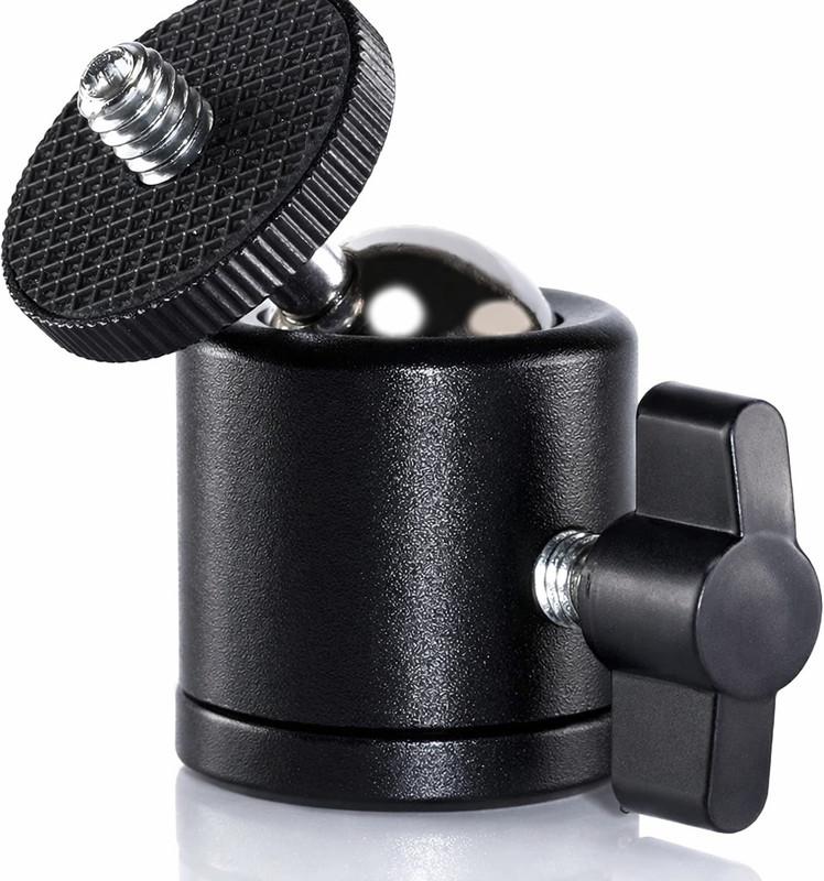Vacotta 360° Rotating Metal Ball Head Tripod Mount/Bracket/Clip for Mobile & Cameras Tripod Bracket, Tripod Clamp, Tripod Ball Head, Tripod Kit(BLACK01, Supports Up to 3000 g)
