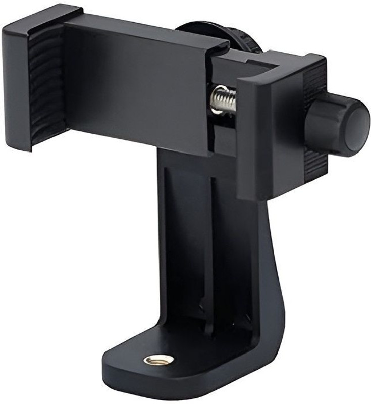 PREMBROTHERS Universal Adjustable and Rotatable Mobile Holder Clip/Attachment Tripod Bracket, Tripod Clamp, Tripod Ball Head(Black, Supports Up to 1000 g)