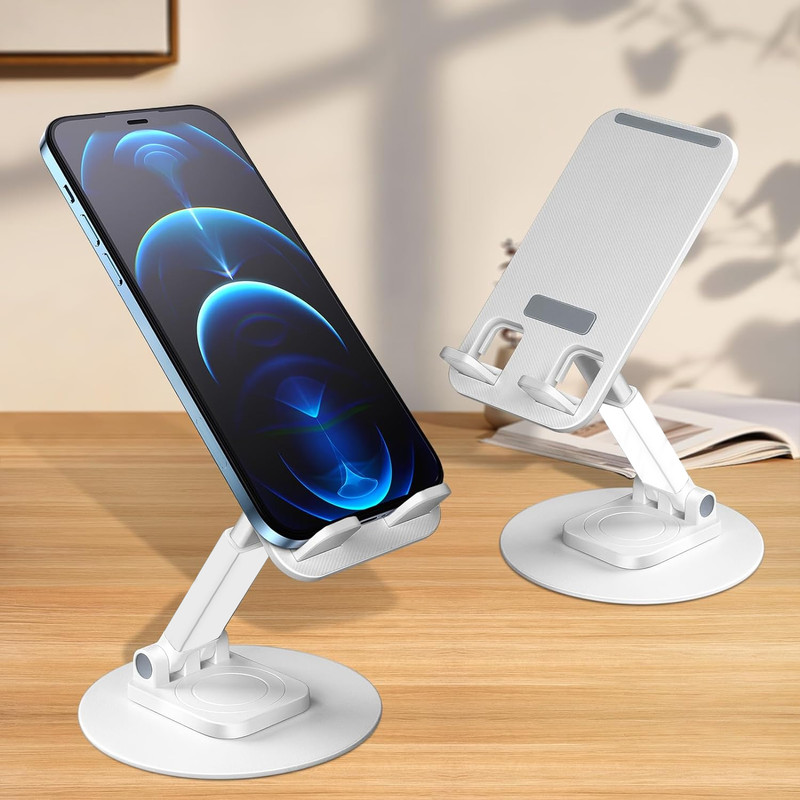 Zohlo Easy to Carry, Stable, Non-Slip Design with Universal 360° Rotation Mobile Stand Tripod(White, Supports Up to 300 g)