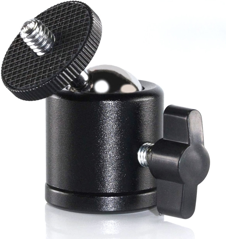 NAFA 360° Rotating Metal Ball Head Tripod Mount for Mobile & Cameras - Black Tripod Bracket, Tripod Clamp(MBH001, Supports Up to 1000 g)