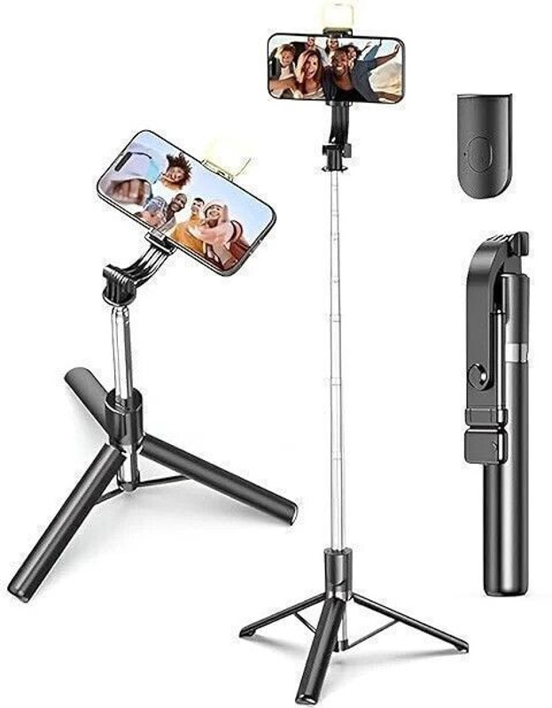 Pharaoh ST-01 FlexiPro Foldable Selfie Tripod Tripod Kit, Monopod Kit(Black, Supports Up to 1000 g)