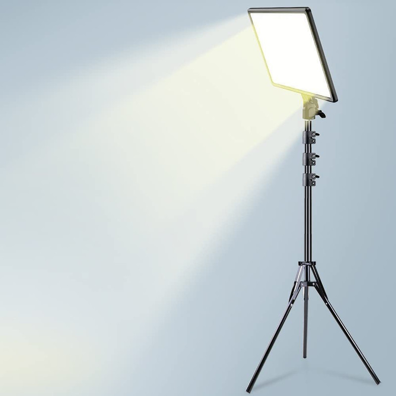 GiftMax LED Video Soft Light Panel, for Studio Photography, YouTube, Remote Control, 6F Tripod Kit(Light-White, Soft White, Warm Light, Supports Up to 2000 g)