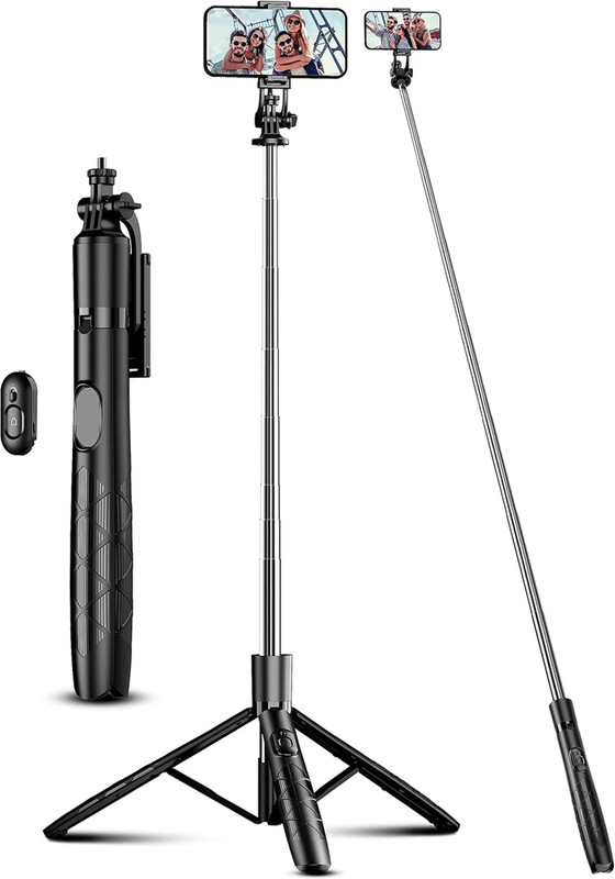 eloies Phone Tripod & Selfie Stick, All in One Tripod Kit(Portable Lightwight Cell Phone Tripod (Q05), with Remote, for iPhone Android, Camera, Supports Up to 300 g)
