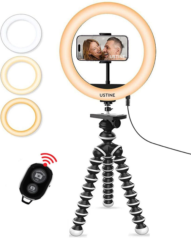 ZmiZc DSLR/SLR Camera|Mobile|Video Camera Ring Flash(Gorilla Tripod + 10 Inch Ring Light + BT Remote)