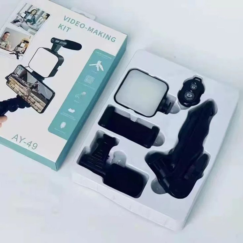 NICK JONES Mobile video making for vlogging Monopod Kit Monopod(Black, Supports Up to 1500 g)