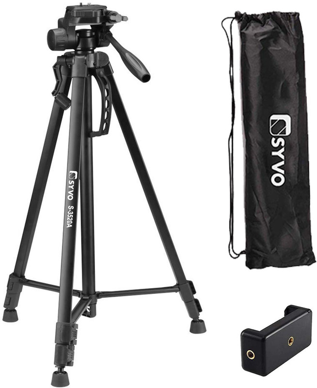 Syvo S-3520A (60-Inch) (152.4cm) Aluminium Tripod Tripod Kit, Tripod(Black, Supports Up to 5000 g)