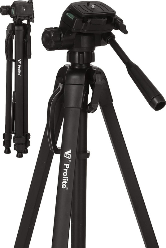 Prolite PL 630-LW (57 inch | Payload Upto 4 kg) | for DSLR Camera, Mobile Phone, GoPro Tripod Kit, Tripod(Black, Supports Up to 4000 g)