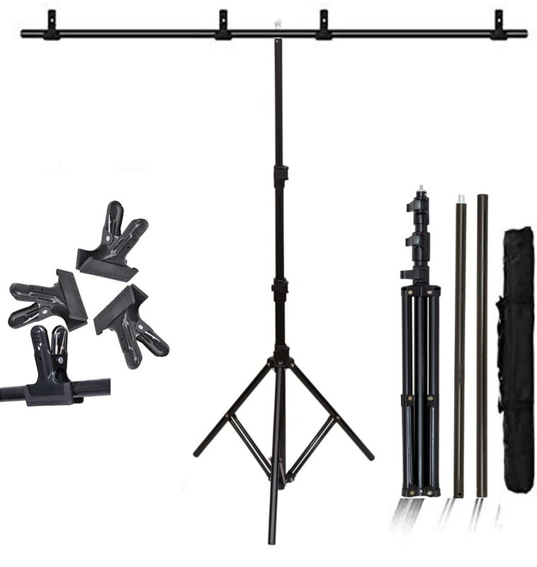 MVPRO T-Shape Background Backdrop Support Stand Kit:9 FT. Height Adjustable Stand Tripod Kit(Multicolor, Supports Up to 10000 g)
