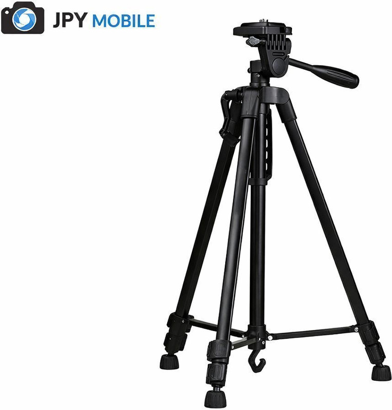 JPY 55” Aluminium Camera Tripod with Travel Bag and Phone Holder Heavy Duty Tripod Kit(Black, Supports Up to 5000 g)