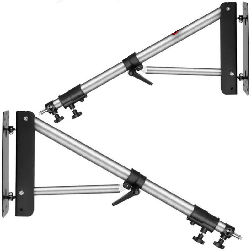 VTS Wall Mounting Boom Arm with Triangle Base for Photography Metal- Aluminum 2Pcs Tripod Kit(Multicolor, Supports Up to 200 g)