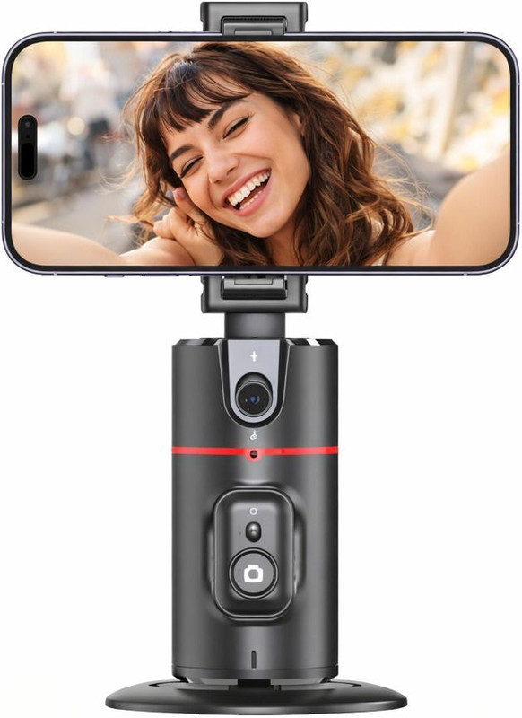 ennix P02 AI Tracker 360 Auto Face Tracking Smart Rotation Selfie Gimbal Stabilizer Tripod Kit(Black, Supports Up to 1000 g)