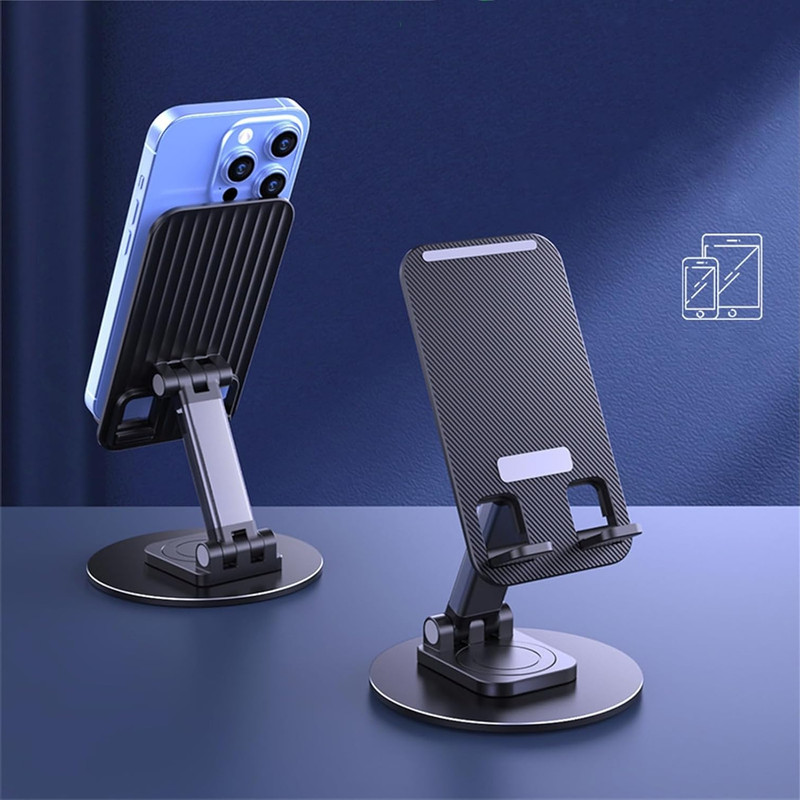 Casa Tech Strong Mobile Phone Stand 360° Rotation Height & Angle Adjustable Phone & Tablet Tripod(Black, Supports Up to 750 g)