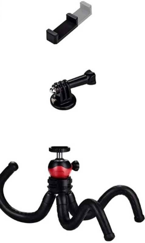 PROKART Mobile And Camera Tripod Tripod Kit, Tripod, Tripod Ball Head, Tripod Clamp, Monopod Kit, Monopod, Tripod Bracket(Black, Red, Supports Up to 1500 g)