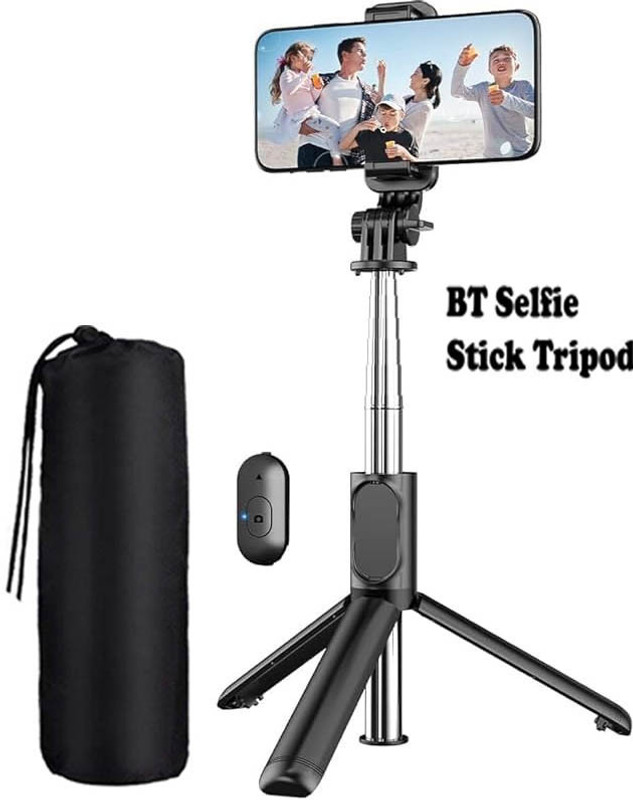 BUFONA Multifunctional Selfie Phone Holder Camera Brackets R1 Phone Selfie Stand+Bag Tripod, Tripod Kit, Monopod(Black, Supports Up to 500 g)
