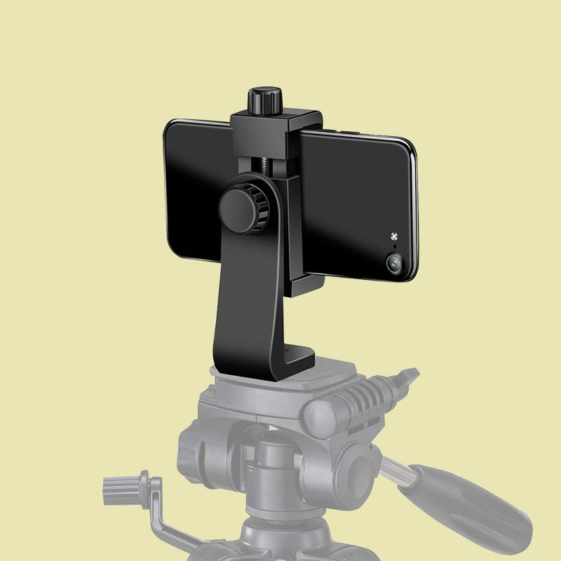 AMUSING Universal Mobile Support Stand Clip Phone Holder spring Clip Phone Adapter Tripod, Tripod Bracket, Monopod, Monopod Kit(Black, Supports Up to 700 g)