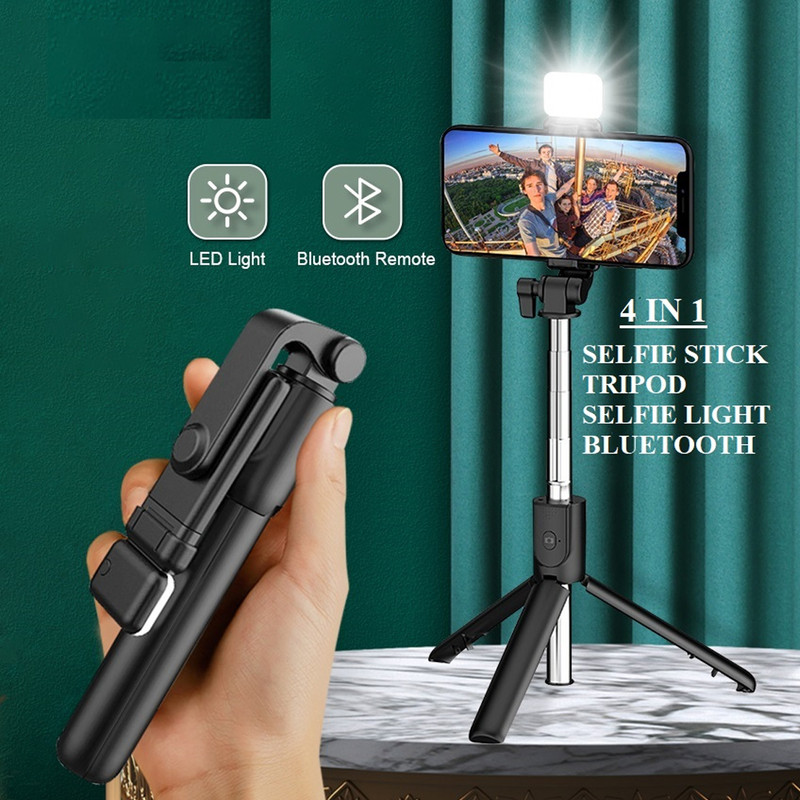 ZOKMOB Tripod light Stand Latest Selfie Stick Video Shooting Stand For Traveling Monopod, Monopod Kit, Tripod, Tripod Kit, Tripod Bracket(Black, Supports Up to 900 g)