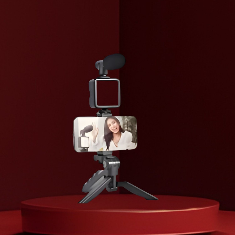 FRONY Tripod Video Kit Recording With Shotgun Phone Holder,Led Light For YoutubeA99 Tripod(Black, Supports Up to 300 g)