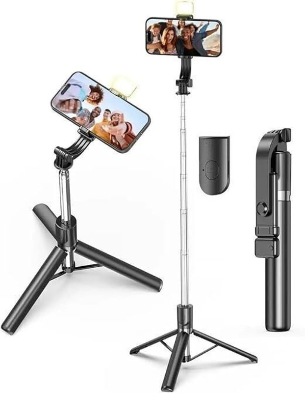 GETGETO R1SL Selfie Stick Tripod VibeLight Tripod, Monopod Kit, Tripod Kit(Black, Supports Up to 250 g)