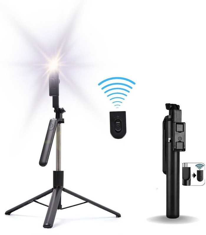Pharaoh Super long selfie stick Single Light with adjustable handle and wireless remote Tripod, Monopod Kit, Tripod Kit, Monopod(Single Light, Supports Up to 1000 g)