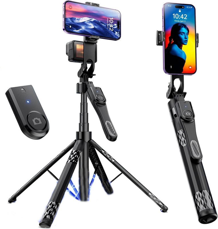 Hold up Tripod holder Portable Cell Phone Tripod Stand Selfie Stick phone tripod Tripod, Tripod Kit(Black, Supports Up to 450 g)