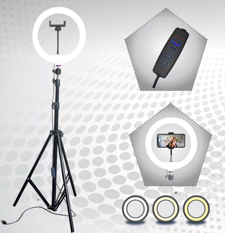 airtech Premium 7" Metal Tripod With 10 inch LED Ring Light For Photo/Video/Selfie Shoot Tripod, Monopod, Monopod Kit, Tripod Kit(Black, Supports Up to 1999 g)