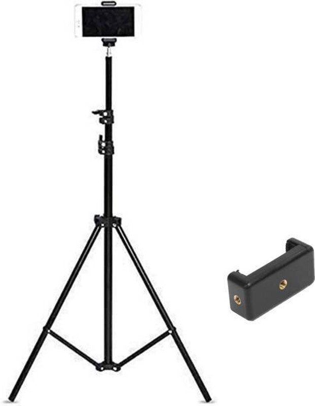NEELKANTH ENTERPRISES Portable 7 Feet Aluminum Alloy Studio Light Stand with Mobile Holder Tripod(Black, Supports Up to 2000 g)