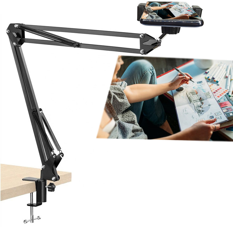 ANY KART 360 Rotation for Overhead Video shooting,Cooking Videos,Online Claases YouTube Tripod, Tripod Ball Head, Tripod Bracket, Tripod Clamp, Monopod(Gooseneck Mobile Holder, Supports Up to 1200 g)