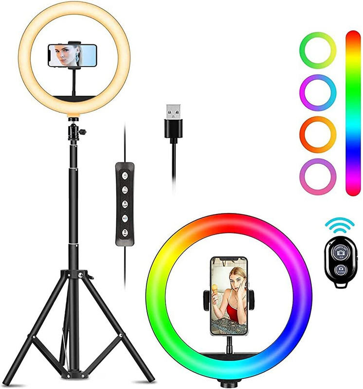 TECHMAZE Ring Light 10 feet with stand Ring Flash(White)