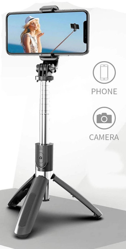 POZUB Selfie Stick Stand Multifunctional Design Selfie & Photo Shoot, Selfie Holder Tripod, Monopod, Monopod Kit, Tripod Kit(Black, Supports Up to 500 g)