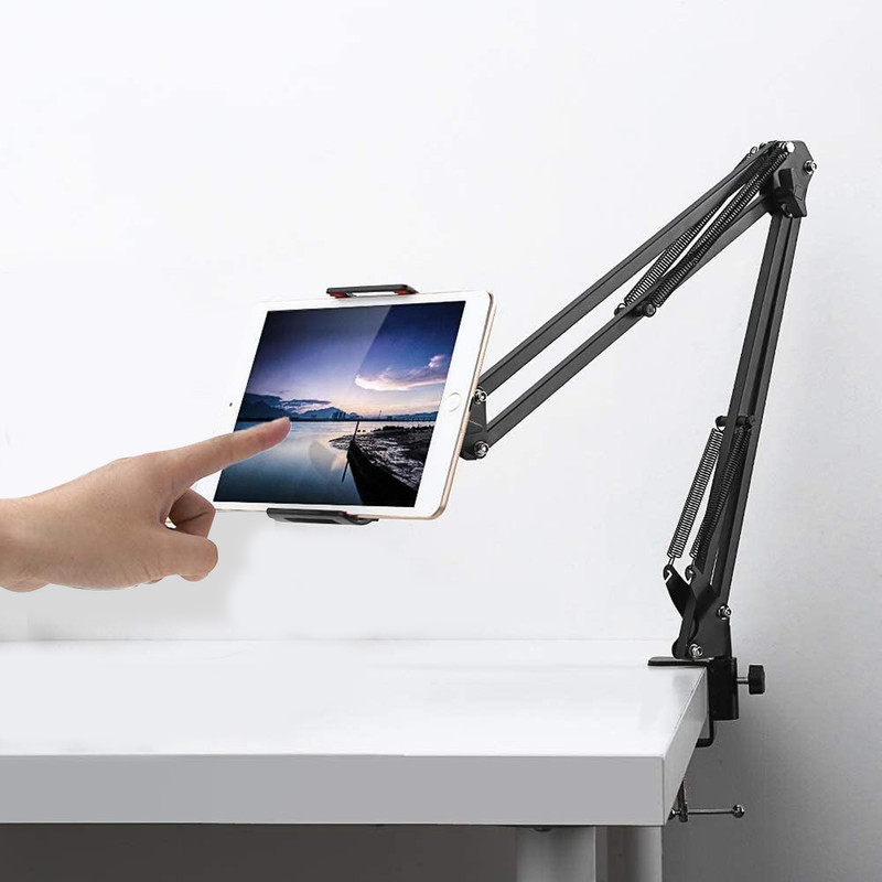 Wanzhow Professional Overhead Microphone Stand with Phone Holder Useful for Recording Tripod Kit, Monopod, Tripod Bracket, Tripod Clamp, Tripod Ball Head(Black, Supports Up to 1000 g)