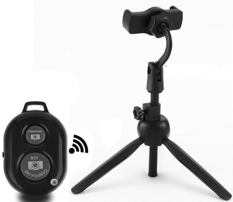 PULTO Live Broadcast stand Making Self Video Multi-Use Selfie Stick tripod holder Tripod(Black, Supports Up to 500 g)