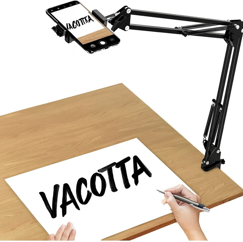 Vacotta Overhead Tripod stand for Mobile for YouTube video, Cooking, Paintings, Tripod, Tripod Ball Head, Tripod Bracket, Tripod Kit, Tripod Clamp(Black, Supports Up to 1000 g)