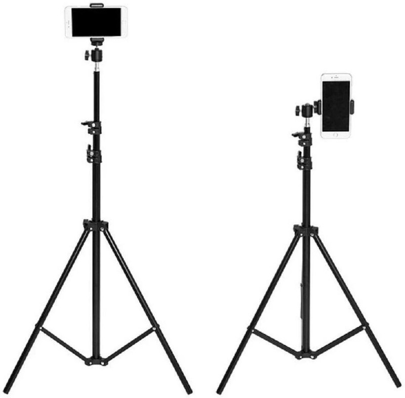 Savsol Tripod Stand Aluminium Alloy for Camera with Free Mobile Holder 7 FEET Tripod(Black, Supports Up to 2500 g)